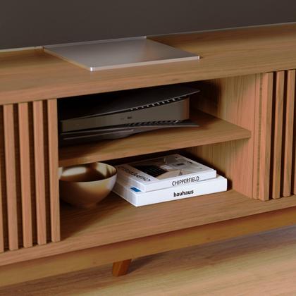 Imagem de Rack para TV até 75 Polegadas com Ripado e 4 Portas Fortaleza