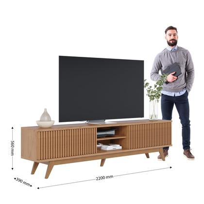 Imagem de Rack para TV até 75 Polegadas com Ripado e 4 Portas Fortaleza