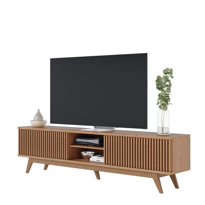 Imagem de Rack para TV até 75 Polegadas com Ripado e 4 Portas Fortaleza