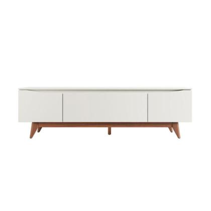 Rack para TV até 75 Polegadas Flynt Off White e Natural 184 cm - Modern Imagem de Rack para TV até 75 Polegadas Flynt Off White e Natural 184 cm