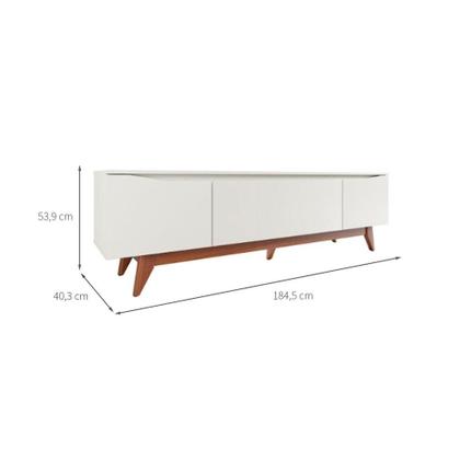 Rack para TV até 75 Polegadas Flynt Off White e Natural 184 cm - Modern Imagem de Rack para TV até 75 Polegadas Flynt Off White e Natural 184 cm