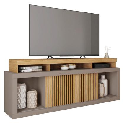 Imagem de Rack para TV até 75 Polegadas MDF 180cm Valença Caemmun Marrom Buriti/Fendi