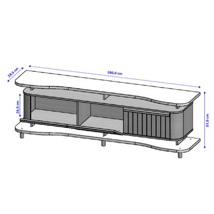 Imagem de Rack para TV Até 75 Polegadas Océane 3 Portas Naturalle/Pistache - Pnr Móveis