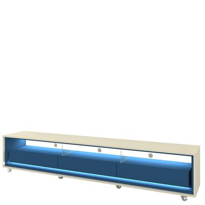 Imagem de Rack para TV até 85 Polegadas com LED 100% MDF 211,4cm Rodízios Requinte Yescasa Azul