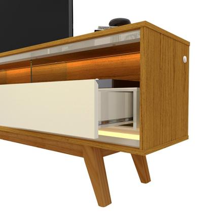 Imagem de Rack para TV até 85 Polegadas com LED e Pés Madeira Maciça 172,5cm 100% MDF Requinte