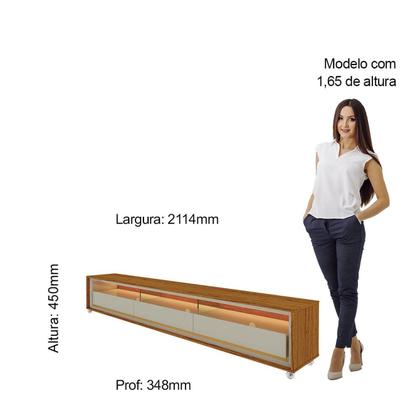 Imagem de Rack para TV até 85 Polegadas com LED e Rodízios 211,4cm 100% MDF Requinte