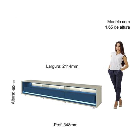 Imagem de Rack para TV até 85 Polegadas com LED e Rodízios 211,4cm 100% MDF Requinte