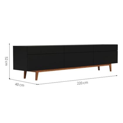 Imagem de Rack para TV até 85 Polegadas Mazza 3 Gavetas Preto