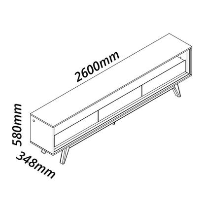 Imagem de Rack para TV até 90 Polegadas com LED e Pés Madeira Maciça 260cm 100% MDF Requinte
