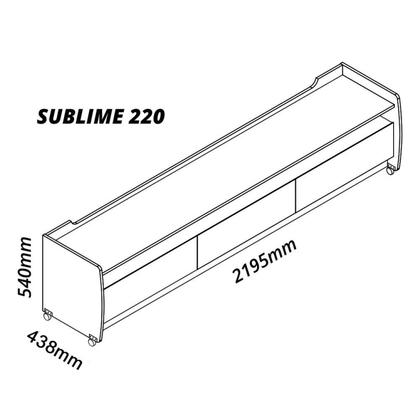 Imagem de Rack para TV até 90 Polegadas com Rodízios 3 Gavetas 3 Nichos Sublime 220cm 100% MDF