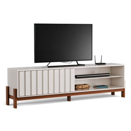 Imagem de Rack Para Tv De Até 65 Polegadas New Aurora Porta De Correr Ripado Com Prateleira