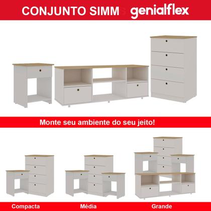 Imagem de Rack para Tv Genialflex Branco Encaixe Sem Ferramentas