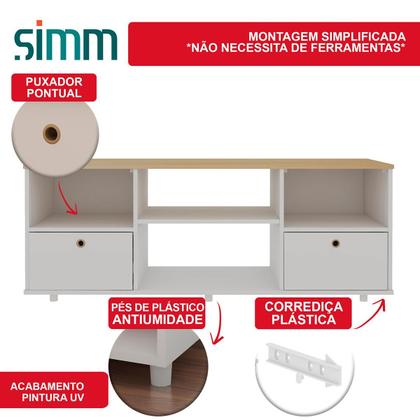 Imagem de Rack para Tv Genialflex Branco Encaixe Sem Ferramentas