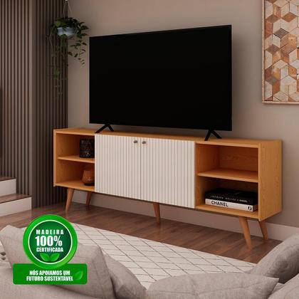 Imagem de Rack para Tv Genialflex Vértice Cinamomo Branco Laca