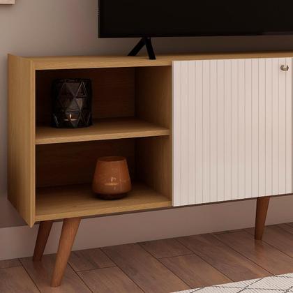 Imagem de Rack para Tv Genialflex Vértice Cinamomo Branco Laca