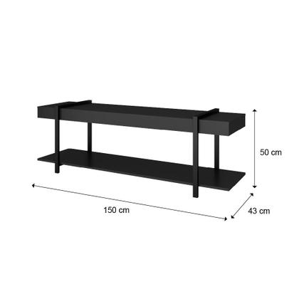 Imagem de Rack para TV Habitat Madeirado e Tubos Pretos 1290 Carraro