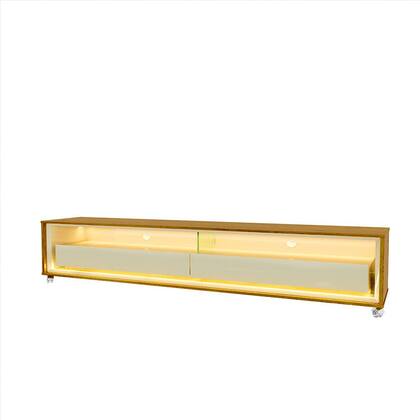 Imagem de Rack para TV Requinte 172 com LED Rodízios Naturale Off White - Gelius