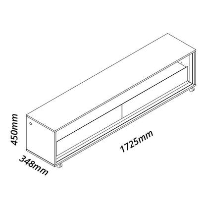 Imagem de Rack para TV Requinte 172 com LED Rodízios Naturale Off White - Gelius