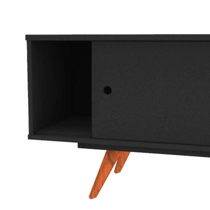 Rack Retrô Berbel Fosco Preto 162 cm - Mobly Imagem de Rack Retrô Berbel Fosco Preto 162 cm