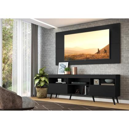 Imagem de Rack Retrô com Painel para TV até 65" Multimóveis Flórida FG3133 Preto