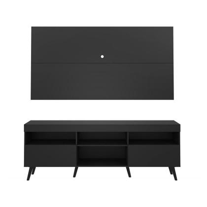 Imagem de Rack Retrô com Painel para TV até 65" Multimóveis Flórida FG3133 Preto