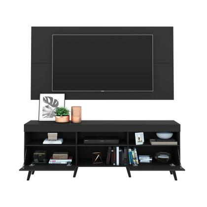 Imagem de Rack Retrô com Painel para TV até 65" Multimóveis Flórida FG3133 Preto