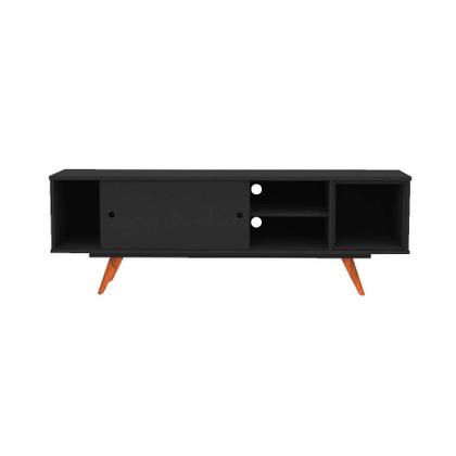 Rack Retrô Denner Fosco Preto 162 cm - Mobly Imagem de Rack Retrô Denner Fosco Preto 162 cm