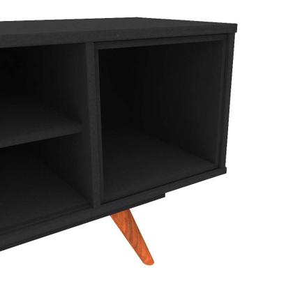 Rack Retrô Denner Fosco Preto 162 cm - Mobly Imagem de Rack Retrô Denner Fosco Preto 162 cm