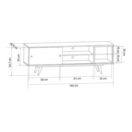 Imagem de Rack Retrô Goslar Branco 162 cm
