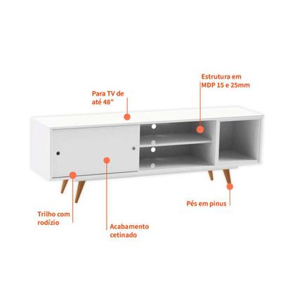 Imagem de Rack Retrô Goslar Branco 162 cm