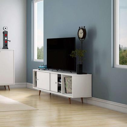 Rack Retrô Goslar Branco 162 cm - Mobly Imagem de Rack Retrô Goslar Branco 162 cm