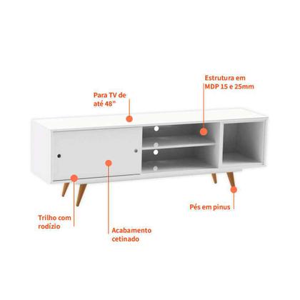 Rack Retrô Goslar Branco 162 cm - Mobly Imagem de Rack Retrô Goslar Branco 162 cm
