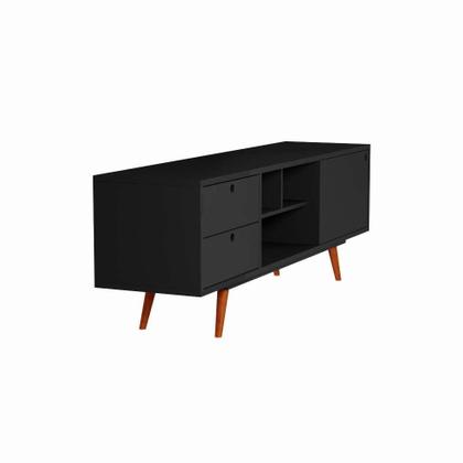 Rack Retrô Kassel Preto 162 cm - Mobly Imagem de Rack Retrô Kassel Preto 162 cm