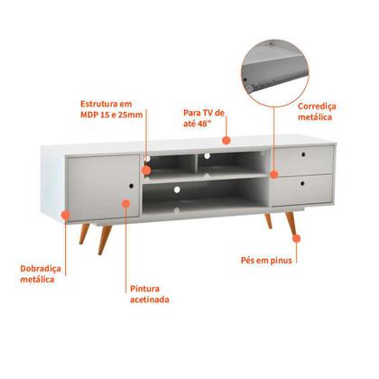 Rack Retrô Kiel Branco 160 cm - Mobly Imagem de Rack Retrô Kiel Branco 160 cm