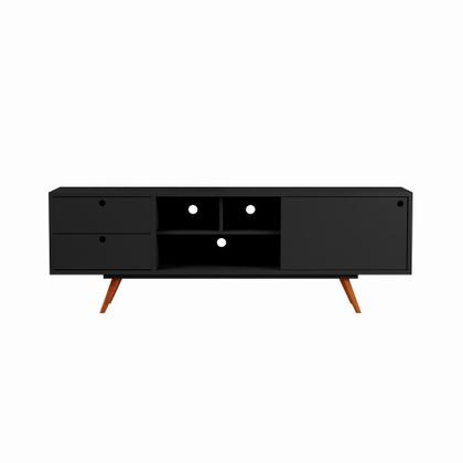 Rack Retrô Kiel Preto 162 cm - Mobly Imagem de Rack Retrô Kiel Preto 162 cm