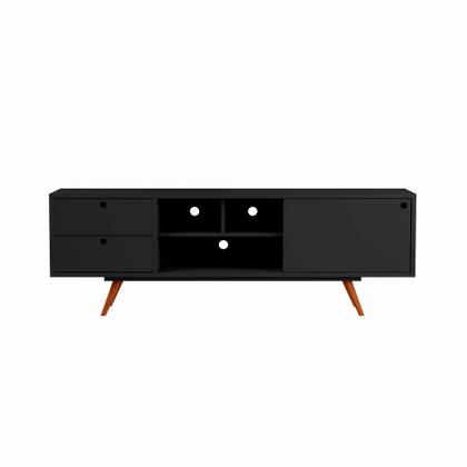 Rack Retrô Kiel Preto 162 cm - Mobly Imagem de Rack Retrô Kiel Preto 162 cm