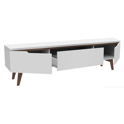 Imagem de Rack Retrô Madesa Reims para TV até 75 Polegadas Pés de Madeira - Branco