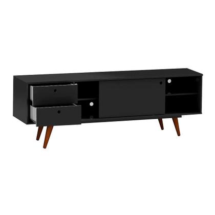 Rack Retrô Weimar Preto 162 cm - Mobly Imagem de Rack Retrô Weimar Preto 162 cm