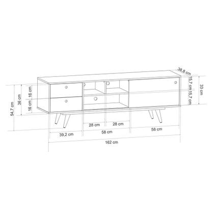 Rack Retrô Weimar Preto 162 cm - Mobly Imagem de Rack Retrô Weimar Preto 162 cm