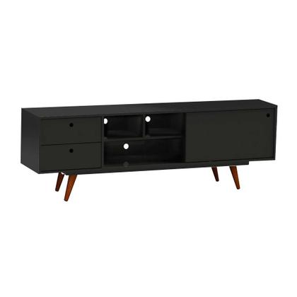 Rack Retrô Weimar Preto 162 cm - Mobly Imagem de Rack Retrô Weimar Preto 162 cm