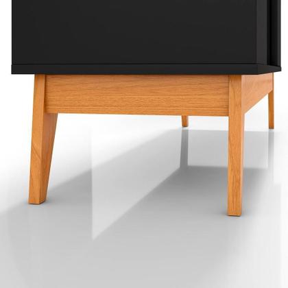 Imagem de Rack Ripado 50 Polegadas Com 2 Portas Monaco - Preto E Cedro