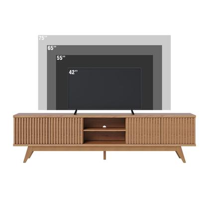 Imagem de Rack Ripado Grande para TV até 75 Pol 220x56cm Fortaleza Freijó