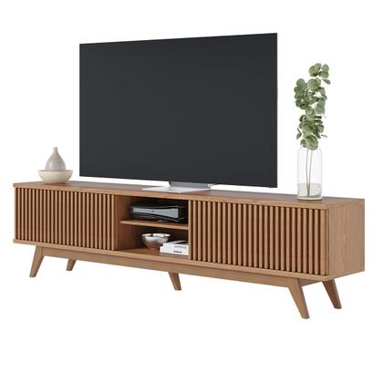 Imagem de Rack Ripado Grande para TV até 75 Pol 220x56cm Fortaleza Freijó