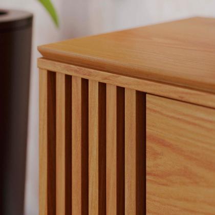 Imagem de Rack Ripado para TV até 60 Polegadas com Pés Madeira Maciça e Porta Deslizante Otawa