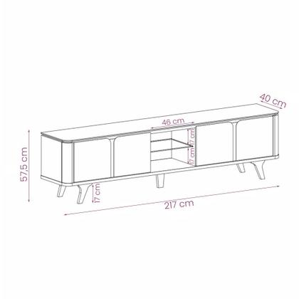 Imagem de Rack Roma Para TV até 60" Polegadas Pés de Madeira Maciça