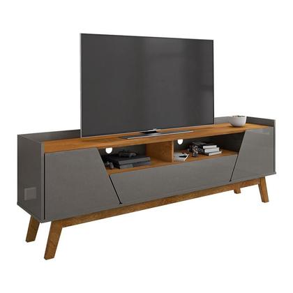 Rack Sala Florença para TV até 70 Polegadas com Pés Madeira - Móveis Bechara Imagem de Rack Sala Florença para TV até 70 Polegadas com Pés Madeira