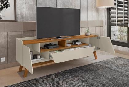 Imagem de Rack Sala Florença para TV até 70 Polegadas com Pés Madeira