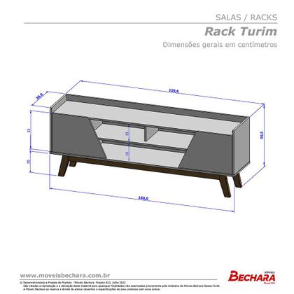 Imagem de Rack Sala Turim para TV até 65 Polegadas com Pés Madeira