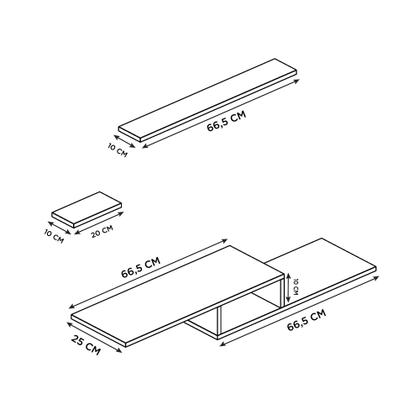 Imagem de Rack Suspenso 4 Prateleiras Mdf Nichos Organizador Branco