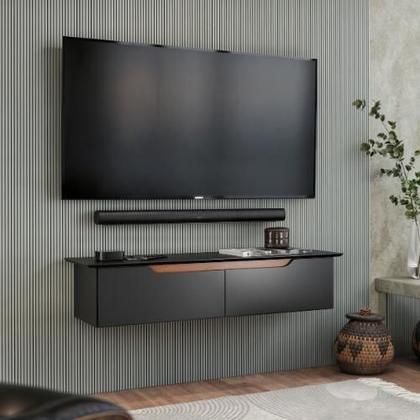 Imagem de Rack Suspenso Flow Sala Estante De Parede MDF/MDP Para TV E Decoração Quarto - JM3 Móveis